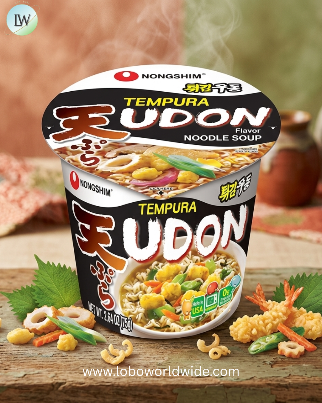 Nongshim Tempura Udon Noodle Soup Cup, 2.64 Ounce -- 6 per case