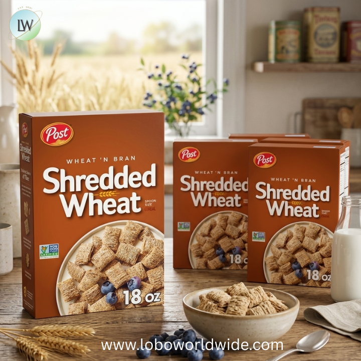 Post Wheat n Bran® Shredded Wheat, Breakfast Cereal, Excellent Source of Fiber, Kosher.