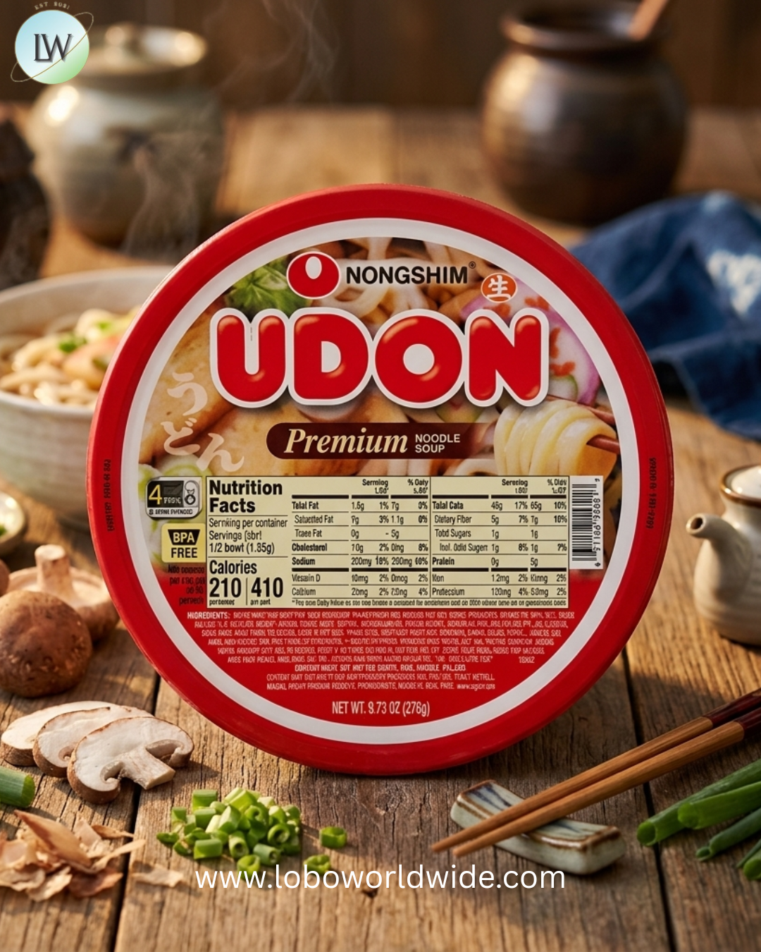 Nong Shim Instant Udon Noodle Bowl, 9.73 Ounce -- 5 per case
