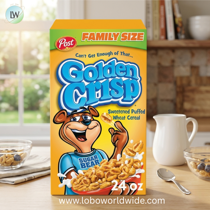 Golden Crisp Breakfast Cereal, Sweetened Puffed Wheat Cereal.