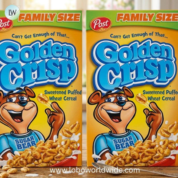 Golden Crisp Breakfast Cereal, Sweetened Puffed Wheat Cereal.