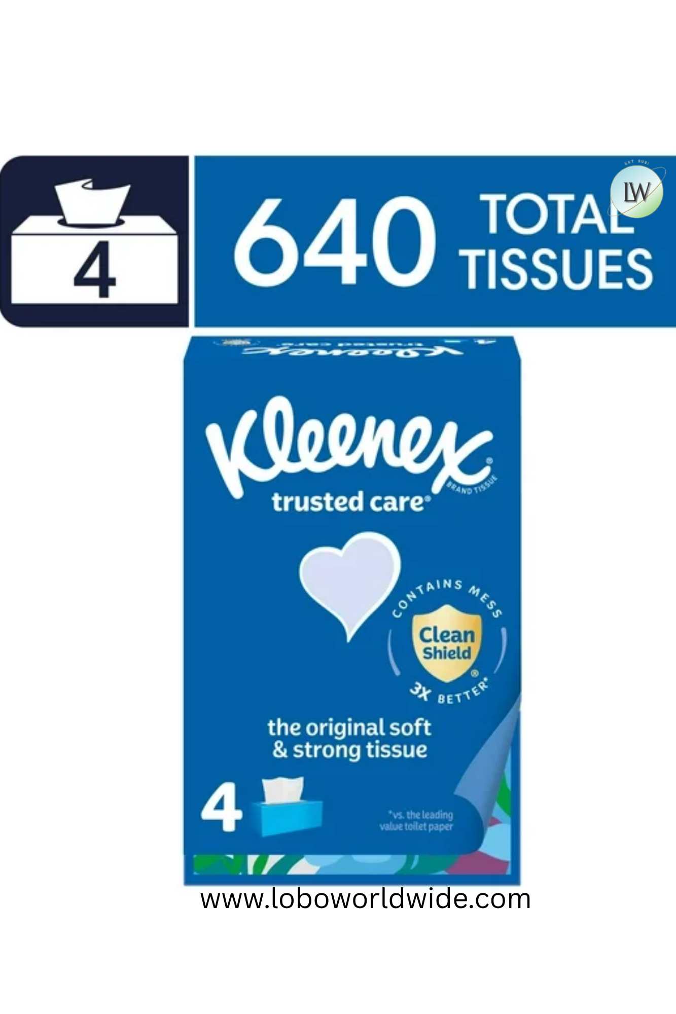 Kleenex Trusted Care Facial Tissues, 2-Ply 160 Tissues Per box