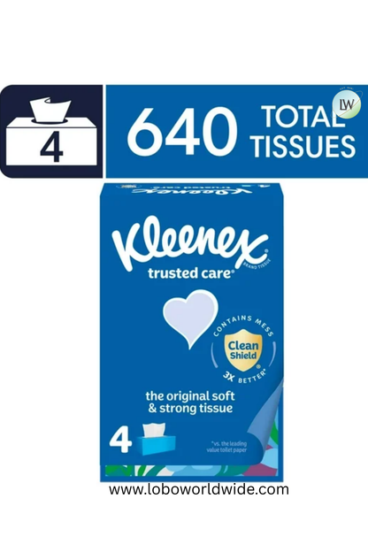 Kleenex Trusted Care Facial Tissues, 2-Ply 160 Tissues Per box