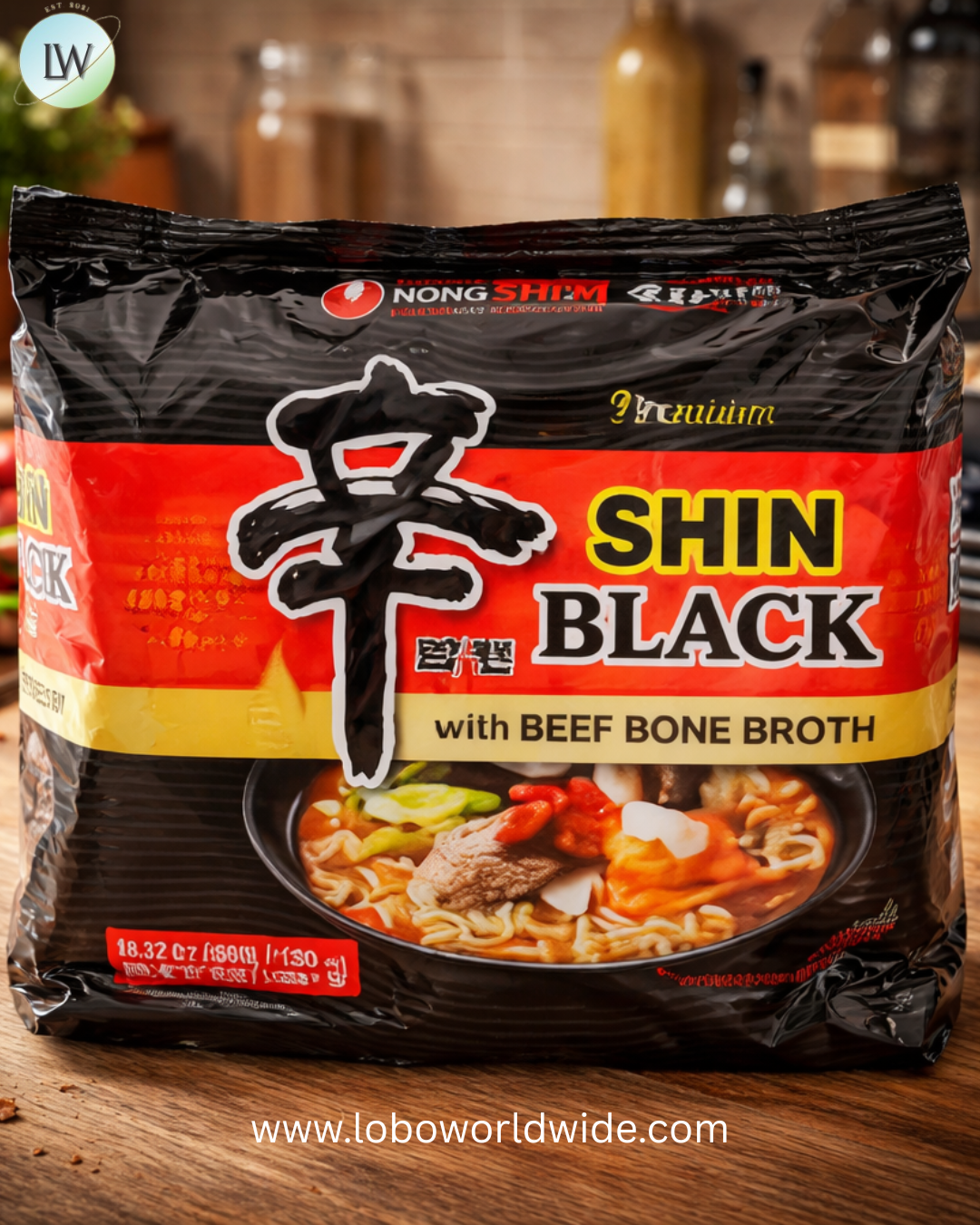 Nongshim Shin Black with Beef Bone Broth Noodle Soup
