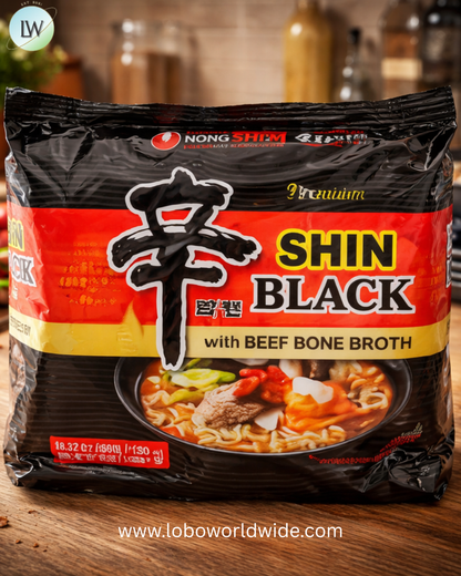 Nongshim Shin Black with Beef Bone Broth Noodle Soup