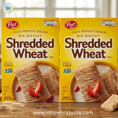 Post Shredded Wheat Big Biscuit, Whole Grain, Non-Gmo, Heart Healthy Breakfast Cereal, 15 Oz