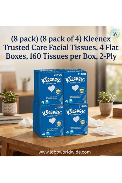 Kleenex Trusted Care Facial Tissues, 2-Ply 160 Tissues Per box