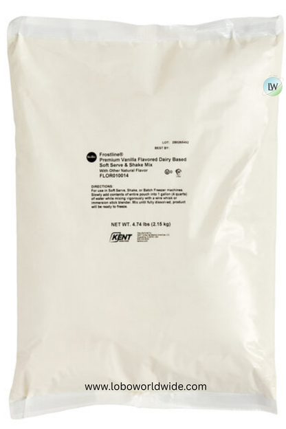 Frostline Premium Vanilla Dairy Based Soft Serve and Shake Mix, 4.74 Pound (Pack of 6)