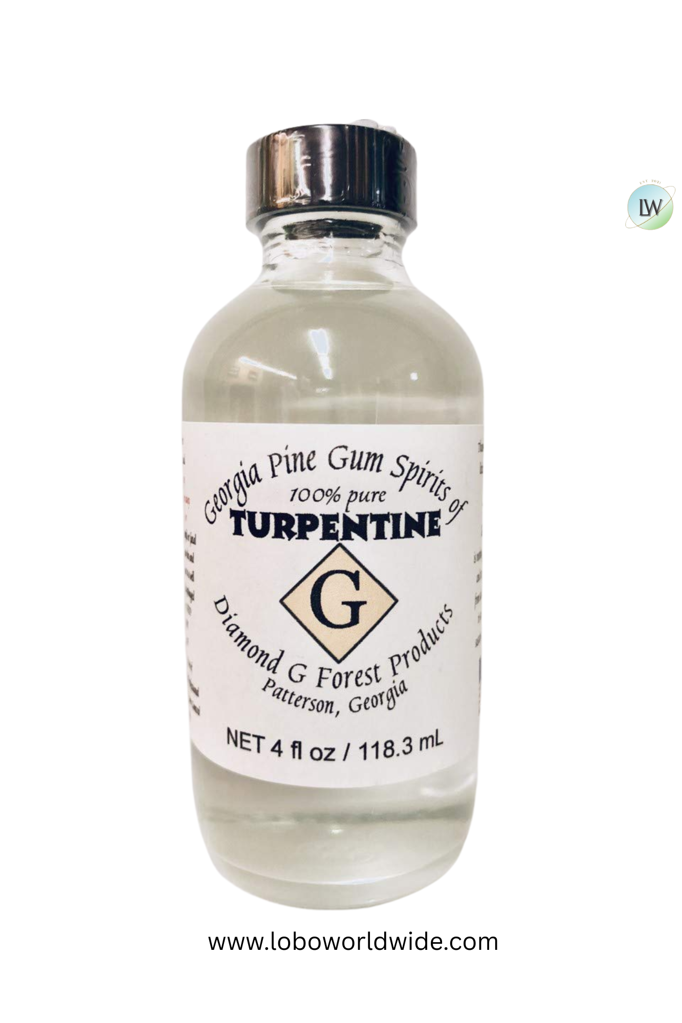 100% Pure Gum Spirits of Turpentine from Diamond G Forest (Various Sizes)