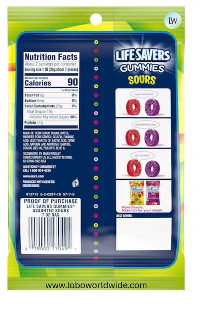 Lifesavers Gummies Candy 7 oz. (Pack of 12)(Various Flavours)