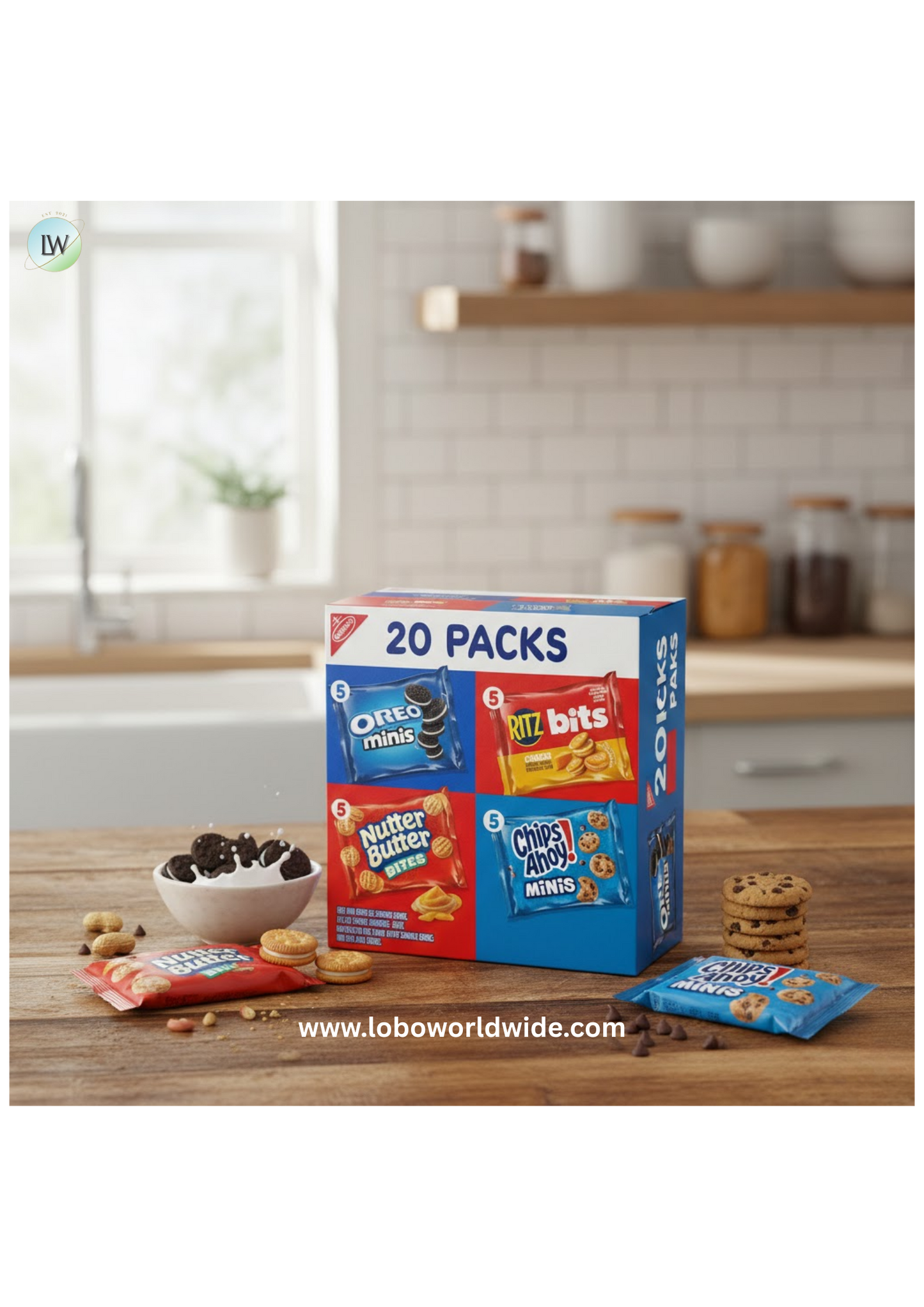 Nabisco Classic Mix Variety Pack, OREO, CHIPS AHOY!, Nutter Butter, RITZ Bits Cheese, 20 Snack Packs