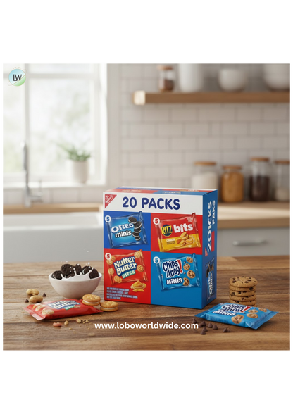 Nabisco Classic Mix Variety Pack, OREO, CHIPS AHOY!, Nutter Butter, RITZ Bits Cheese, 20 Snack Packs