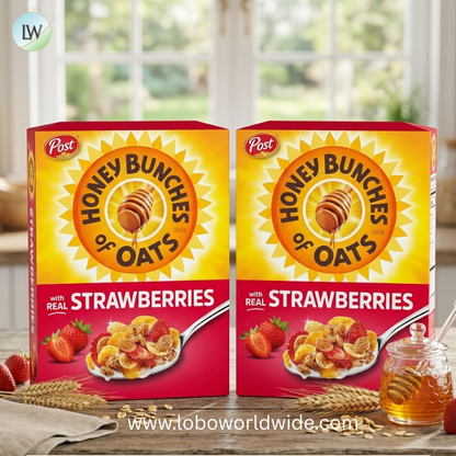 Honey Bunches of Oats Strawberry, Heart Healthy, Low Fat, made with Whole Grain Cereal.