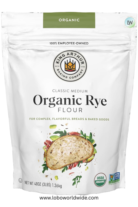 King Arthur, Organic Medium Rye Flour, 3 lb.