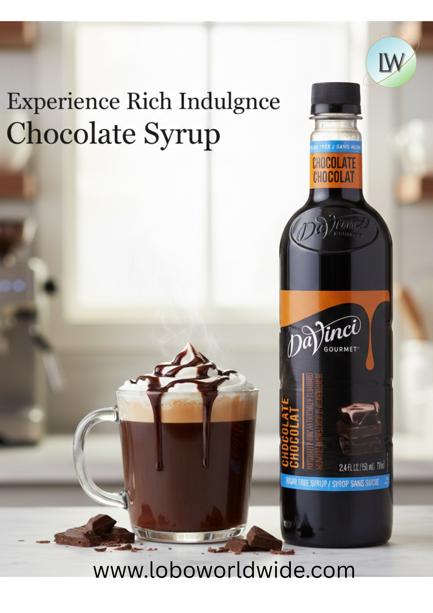 DaVinci Gourmet Sugar-Free Flavoring Syrup 750 mL - 4/Case (Various Flavors)