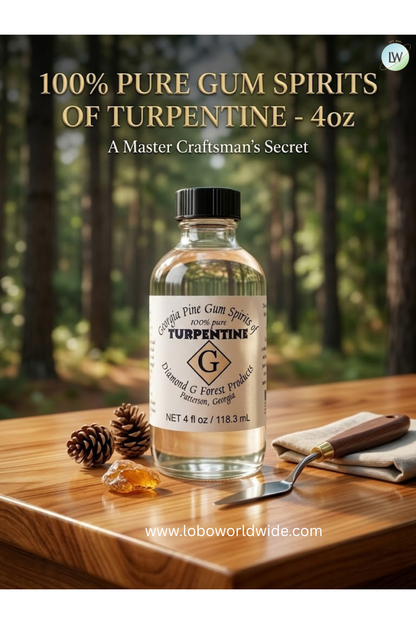100% Pure Gum Spirits of Turpentine from Diamond G Forest (Various Sizes)