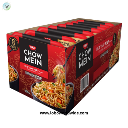 Nissan Chow Mein Noodle Trays, Teriyaki Beef, 4 oz, 8-count