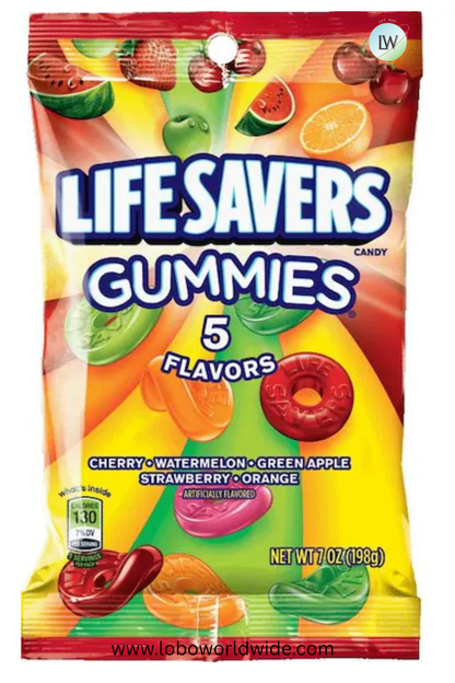 Lifesavers Gummies Candy 7 oz. (Pack of 12)(Various Flavours)