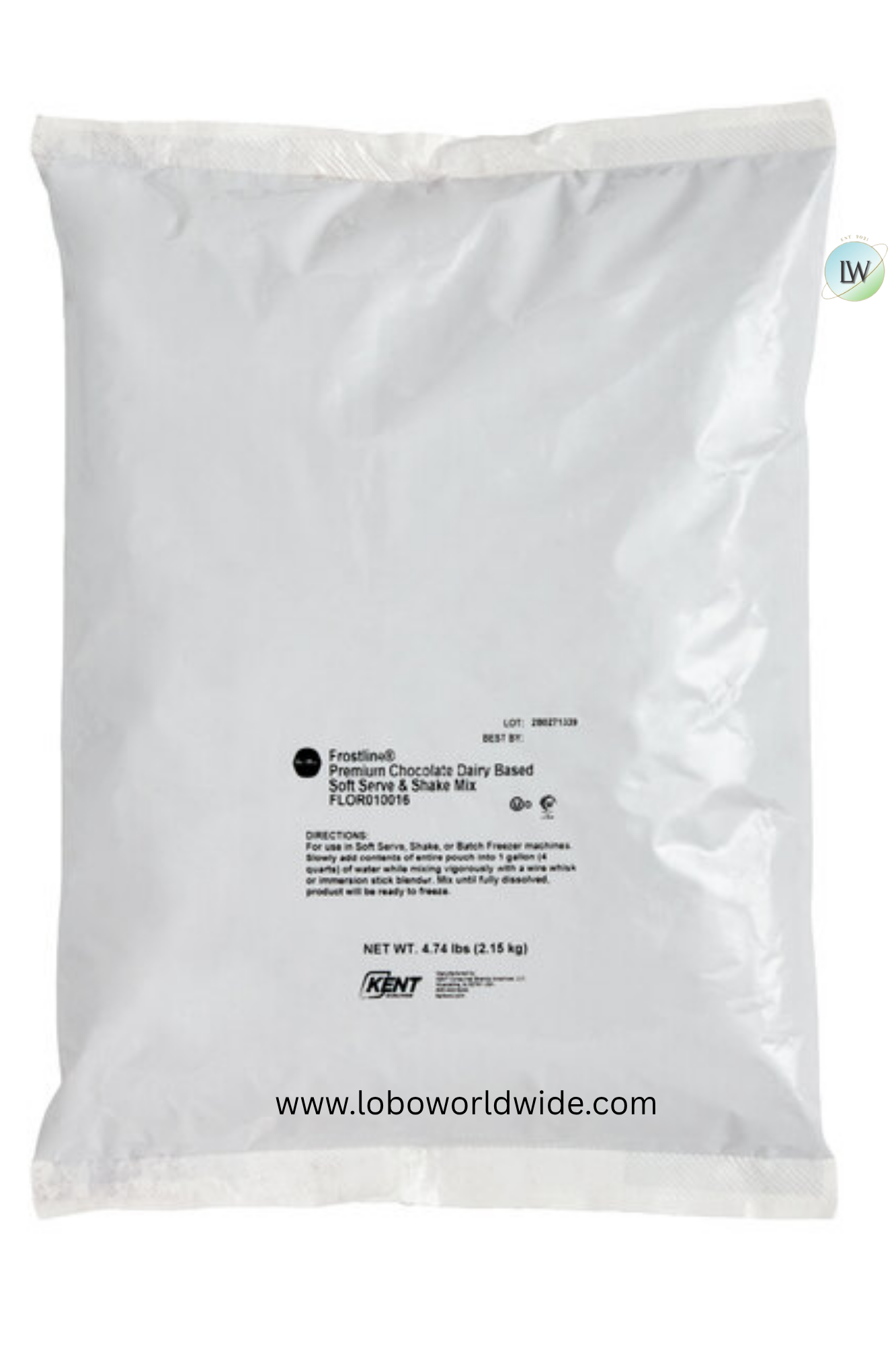 Frostline Premium Dairy-Based Chocolate Soft Serve and Shake Mix 4.74 lb. - 6/Case