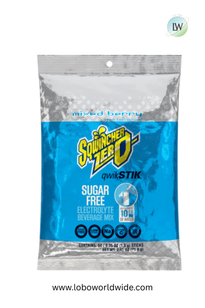 Sqwincher Qwik Stik ZERO Sugar, 0.06 oz, Pack, Yields 10 oz- 500 STICKS(Various Flavours)