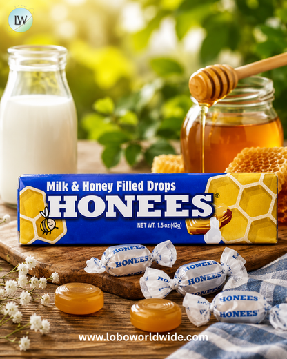 Honees, Milk & Honey Filled Drops, 1.5 oz (42 g)