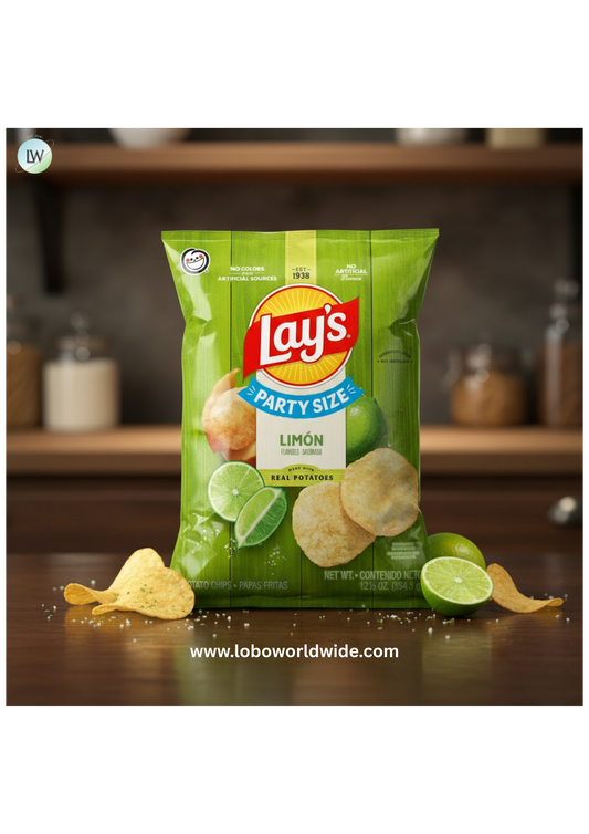 Lay's Limon Flavored Potato Chips, Party Size, 12.5 Ounce Bag