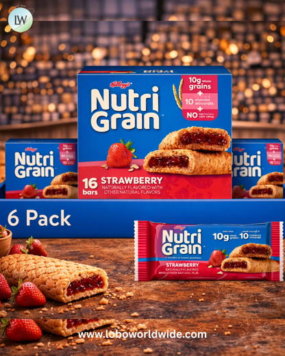 Kellogg's Nutri-Grain Strawberry Chewy Breakfast Bars, Made with 10g Whole Grains, 20.8 oz, 16 Count