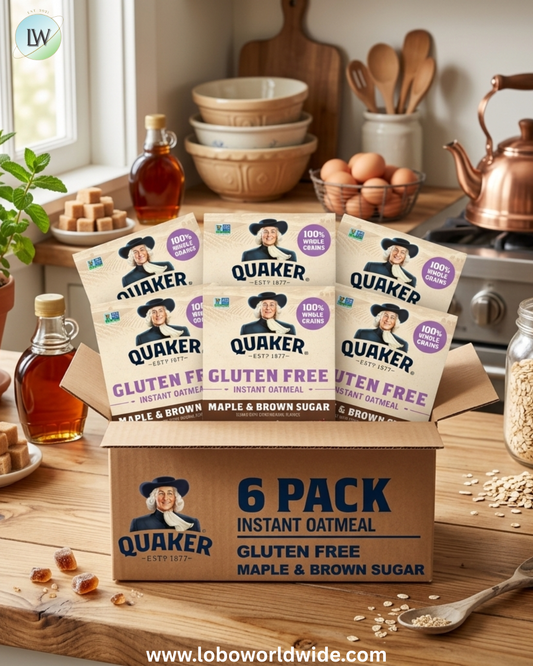 (6 pack) Quaker Instant Oatmeal, Gluten Free, Maple Brown Sugar, 8 Packets