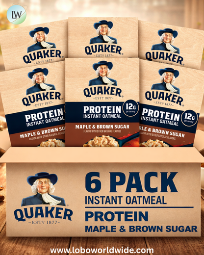 Quaker, Protein Instant Oatmeal, Maple & Brown Sugar, 2.11 oz, 6 Packets