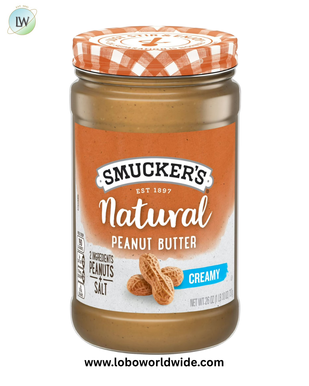 Smucker’s Natural Creamy Peanut Butter, 26 oz Jar