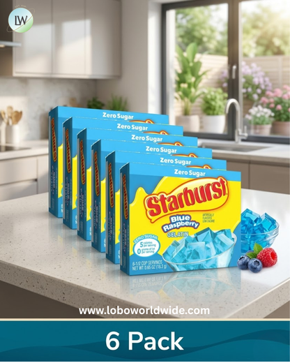 (6 pack) Starburst Sugar-Free Gelatin Mix, 8 Servings, 0.69 oz Cardboard Box