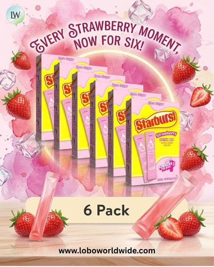 Starburst Zero Sugar Singles-to-Go Powdered Drink Mix, 6 Count Packets