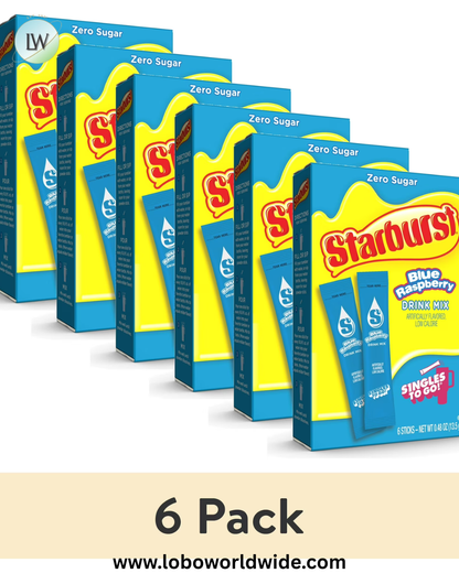 Starburst Zero Sugar Singles-to-Go Powdered Drink Mix, 6 Count Packets