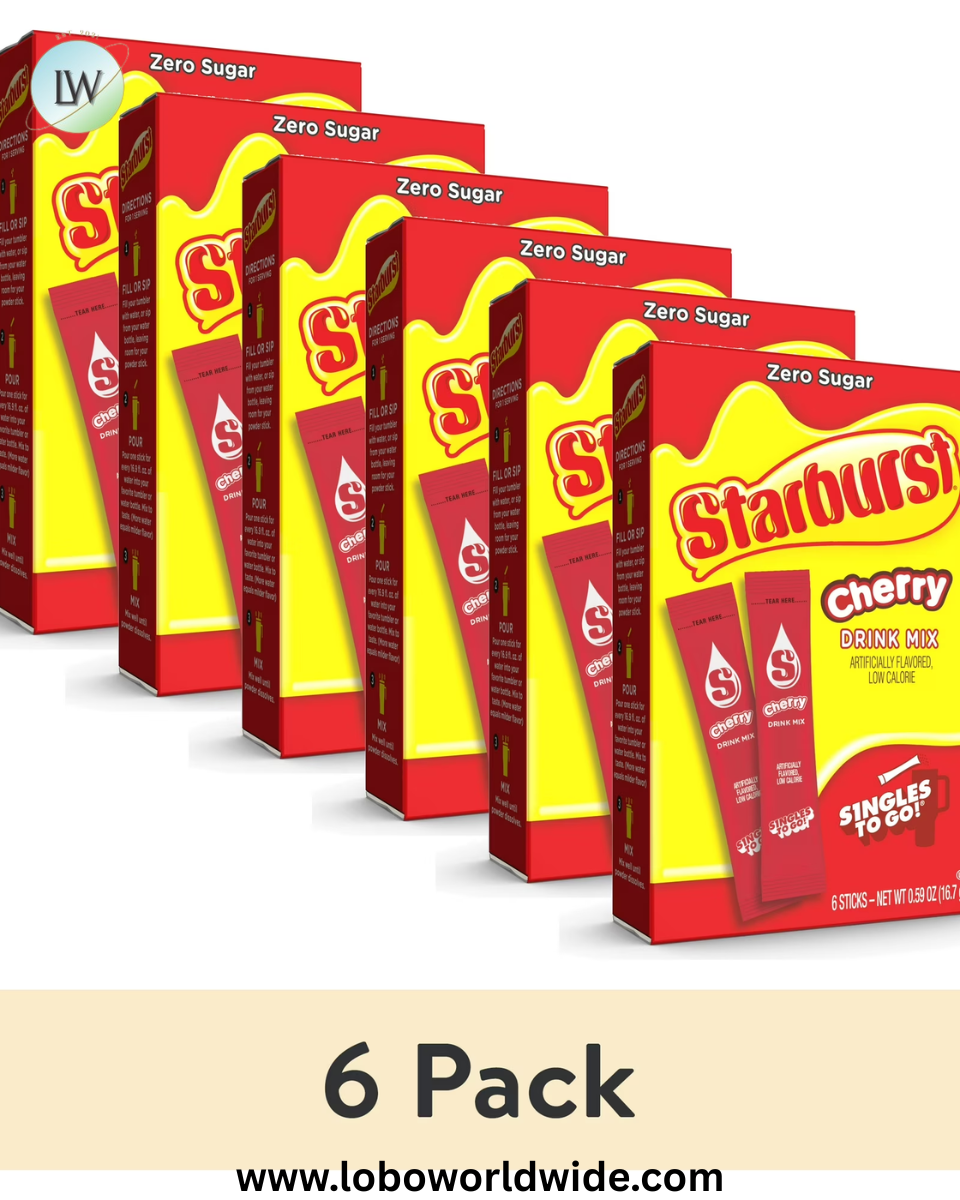 Starburst Zero Sugar Singles-to-Go Powdered Drink Mix, 6 Count Packets