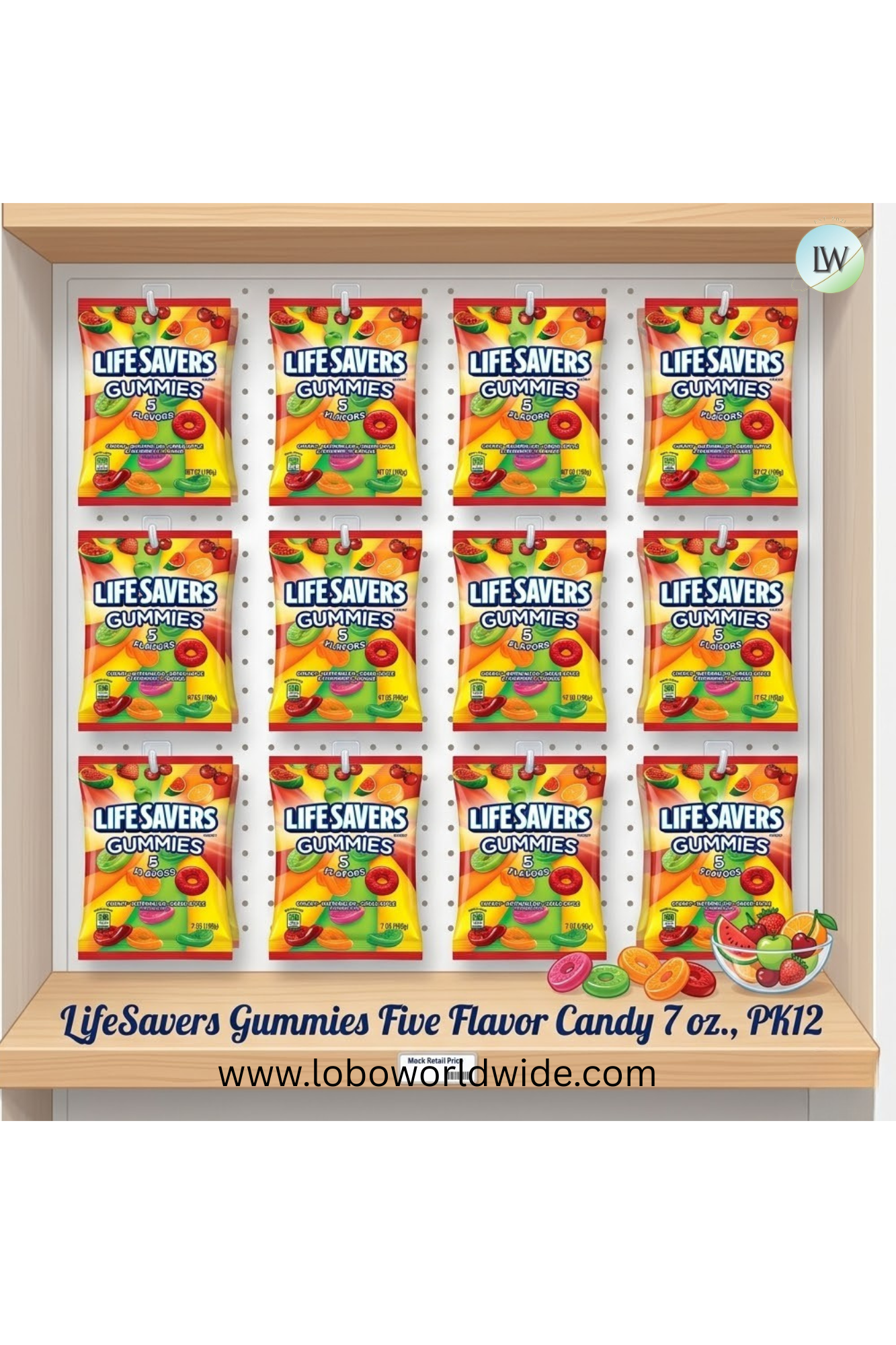 Lifesavers Gummies Candy 7 oz. (Pack of 12)(Various Flavours)