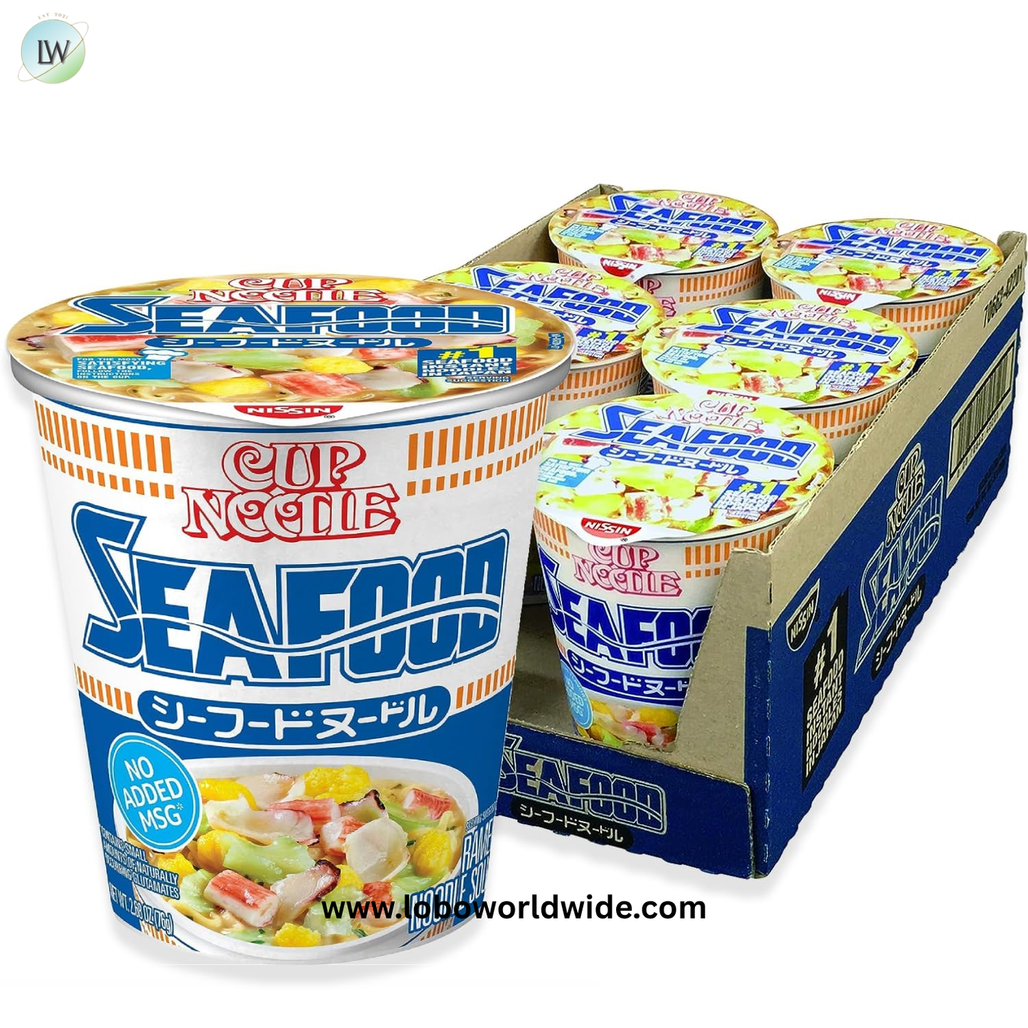 Nissin Cup Noodles Ramen Noodle Soup, Seafood, 2.68 Ounce (Pack of 6)