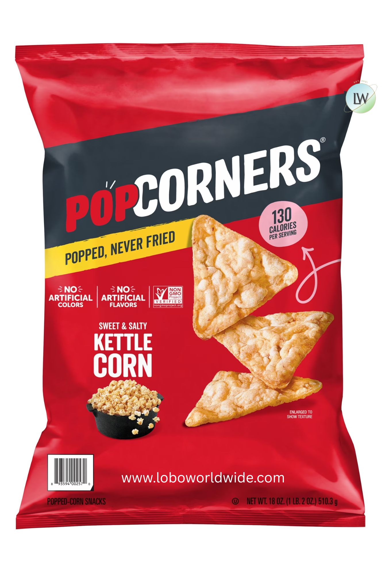 PopCorners Popped-Corn Snack, 18 oz.