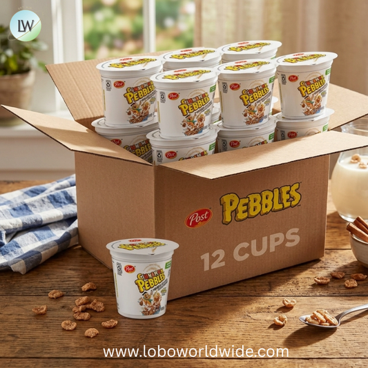 Post Cinnamon PEBBLES Breakfast Cereal Cup, Gluten Free, On-The-Go Snack for Kids, 2 oz (Pack of 12)