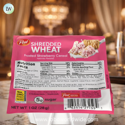 Post Shredded Wheat Frosted Strawberry Cereal, 1 Ounce -- 96 per case.