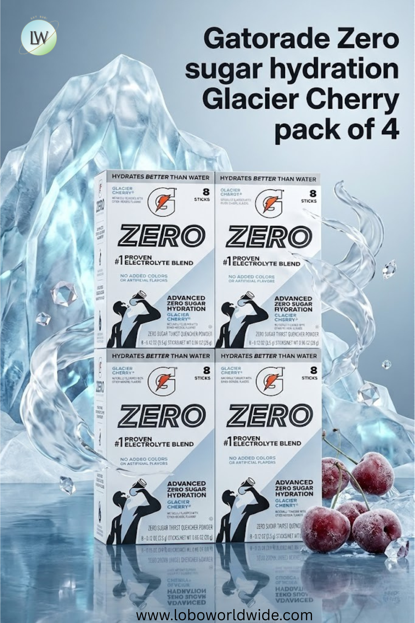 Gatorade Zero sugar hydration - 32 sticks (Pack of 4 with 8 sticks in each pack)(Various Flavours)