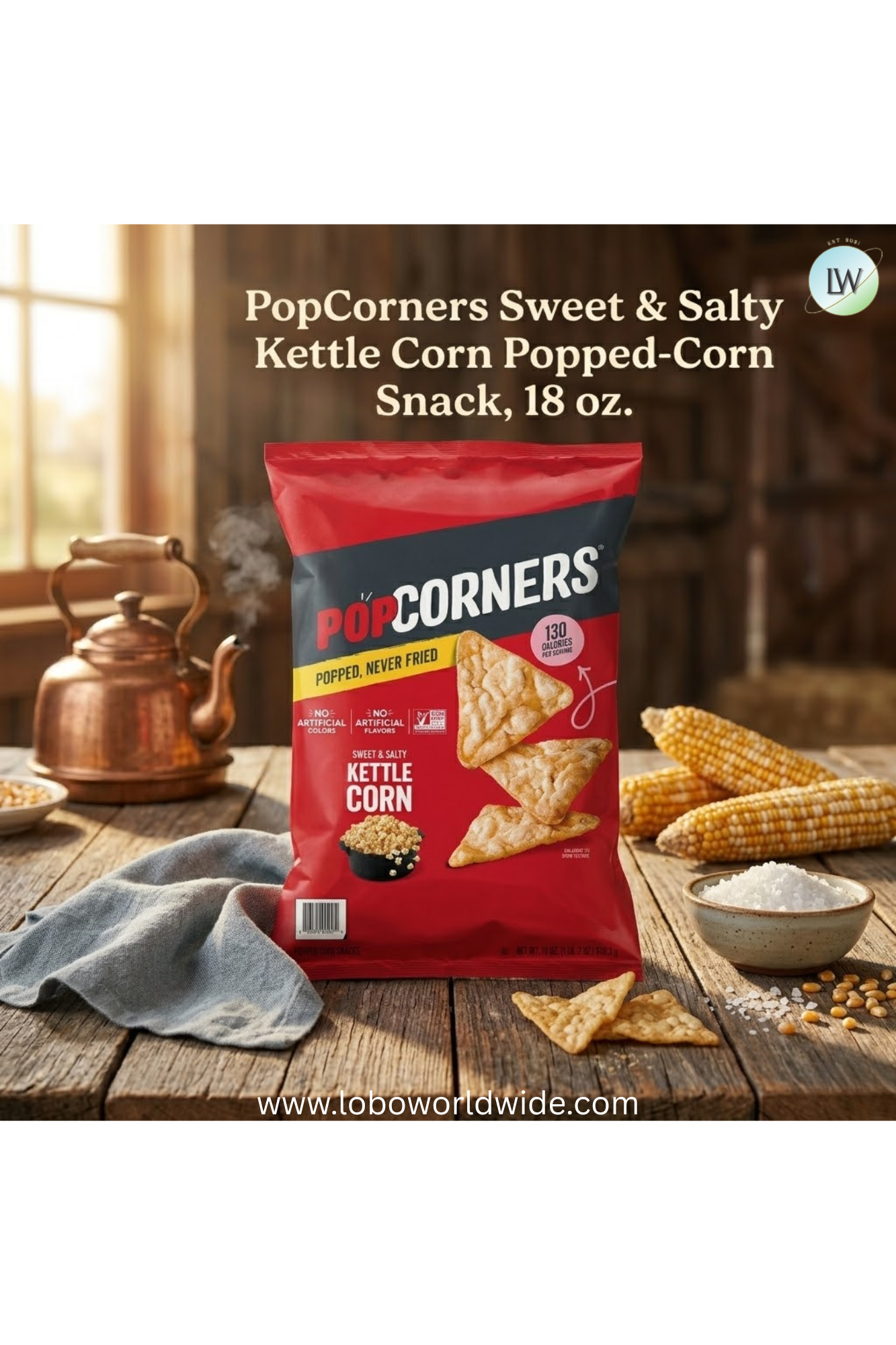 PopCorners Popped-Corn Snack, 18 oz.