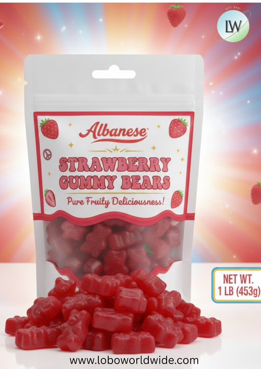 Strawberry Gummy Bears(Various Sizes)