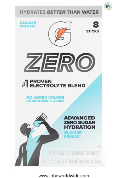 Gatorade Zero sugar hydration - 32 sticks (Pack of 4 with 8 sticks in each pack)(Various Flavours)