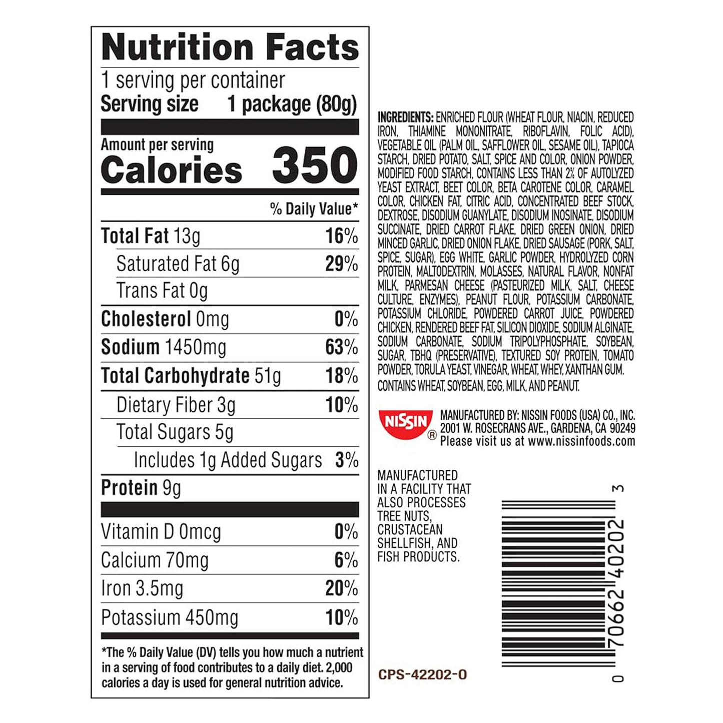 Nissin Cup Noodle Ramen Noodle Soup, Curry, 2.82 Ounce