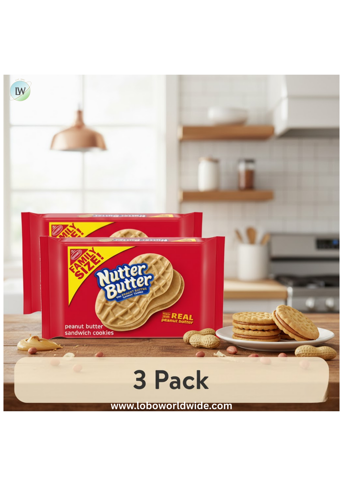 Nutter Butter Family Size Peanut Butter Sandwich Cookies, 16 oz