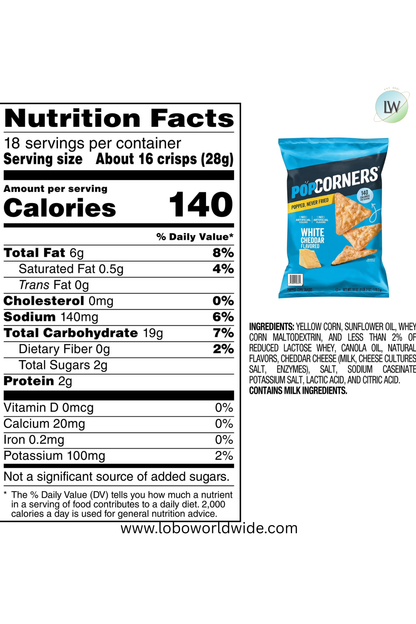 PopCorners Popped-Corn Snack, 18 oz.