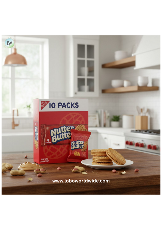 NUTTER BUTTER Peanut Butter Sandwich Cookies, 10 Snack Packs (4 Cookies Per Pack)
