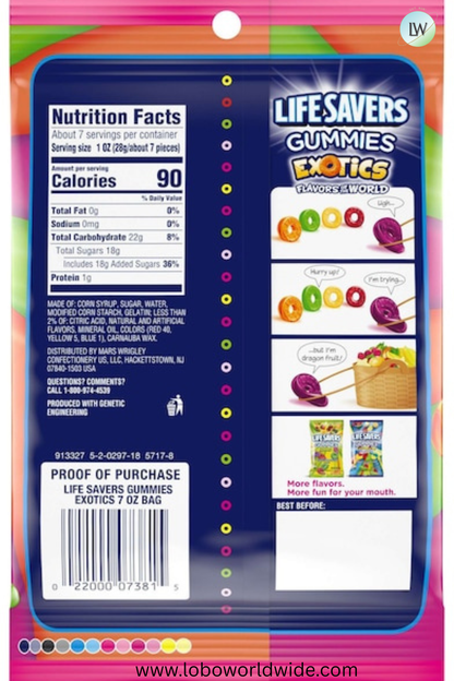 Lifesavers Gummies Candy 7 oz. (Pack of 12)(Various Flavours)