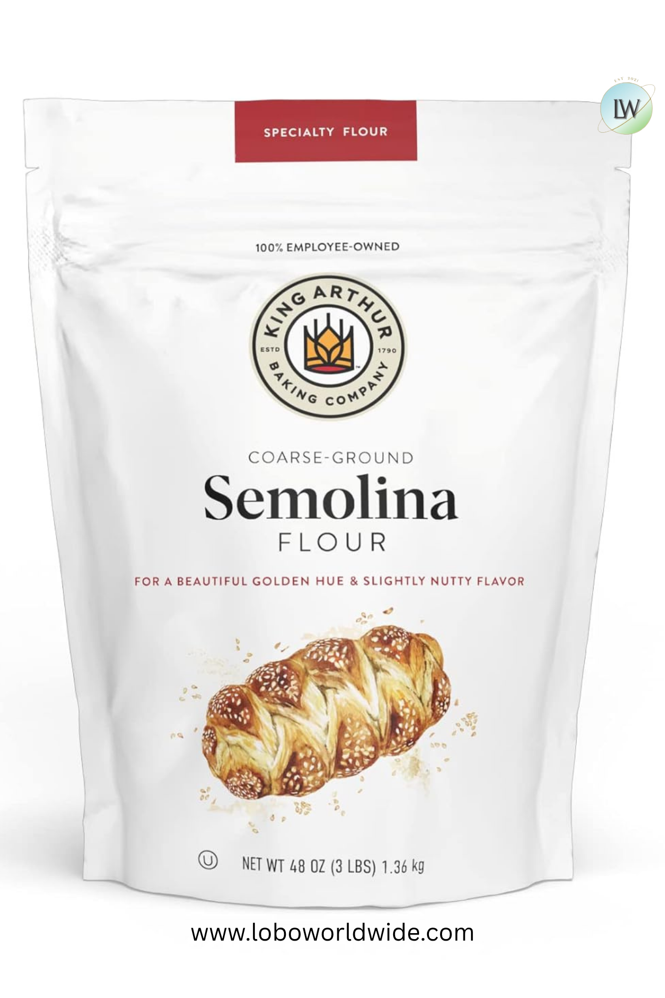 King Arthur, Premium Semolina Flour, 3 lb.