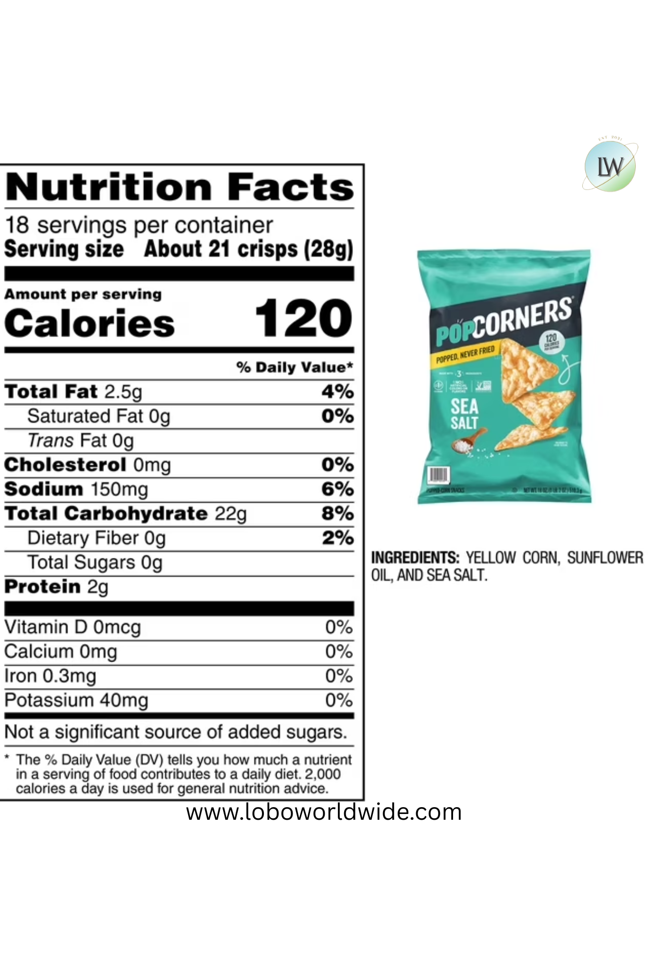 PopCorners Popped-Corn Snack, 18 oz.